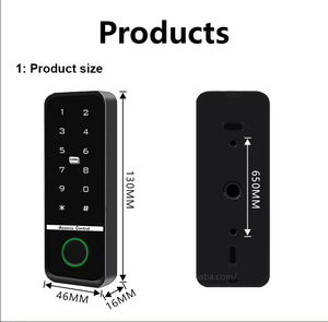 IP66 su geçirmez TUYA 125Khz 13.56Mhz çift frekans rfid kart okuma akıllı kapı kilidi giriş erişim kontrolü parmak izi tuş takımı - Product Image 2
