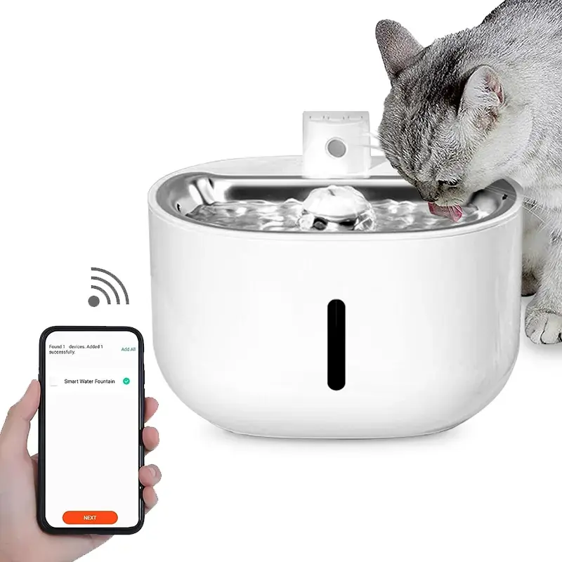 スマートワイヤレス3LキャットドッグウォーターディスペンサーフィーダーAPPアプリモニターで自動ペット噴水を制御