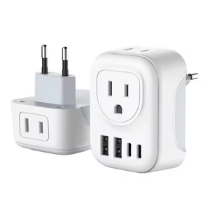 PD 20W Multifunktions-Reise adapter EU-US-Reisest ecker adapter mit 2 Steckdosen 4 USB-Anschlüsse (2 Typ C) Schnell lade adapter - Product Image 5