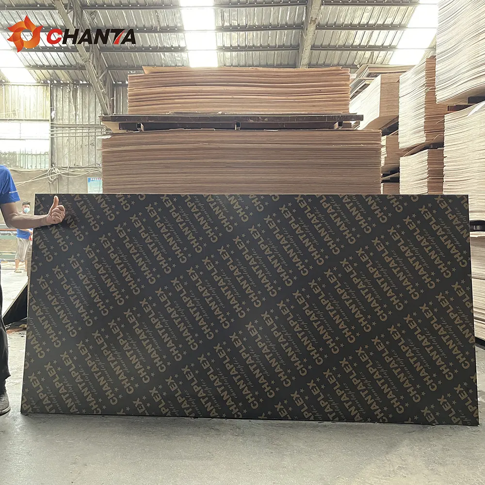 1220*2440*9/12/15/18mm black buildplex film faced plywood recycled core