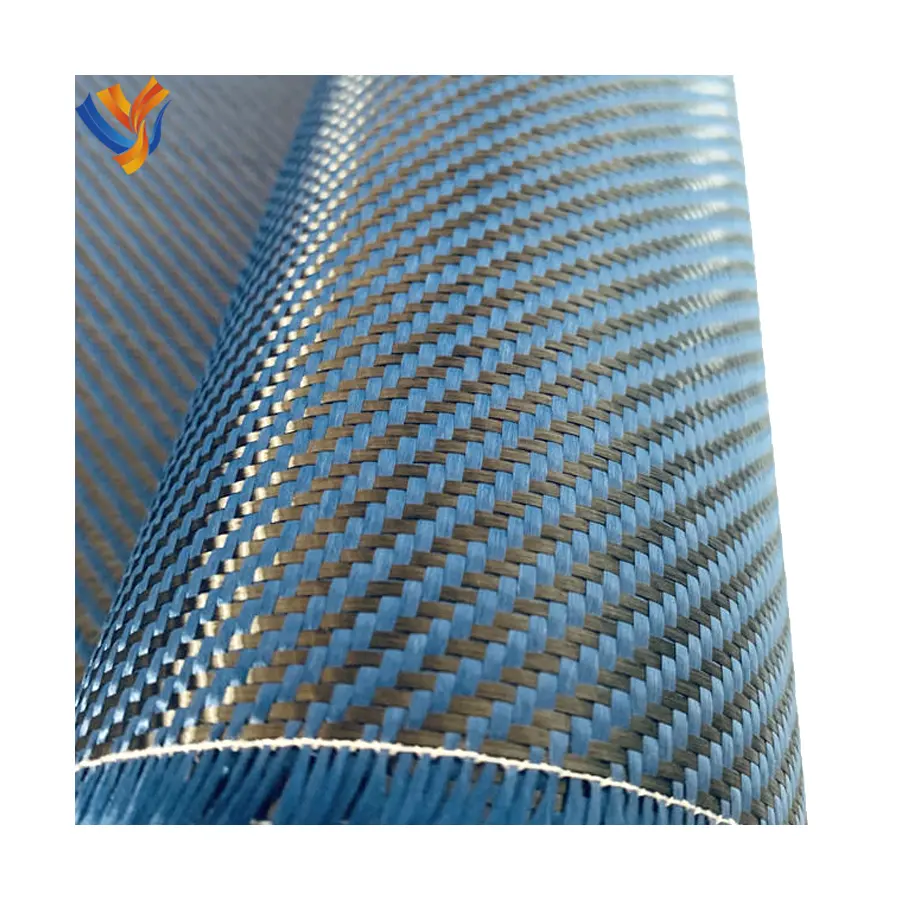 High Quality Carbon Fibre cloth Blue-black Carbon Kevlars Hybrid Fiber Fabric