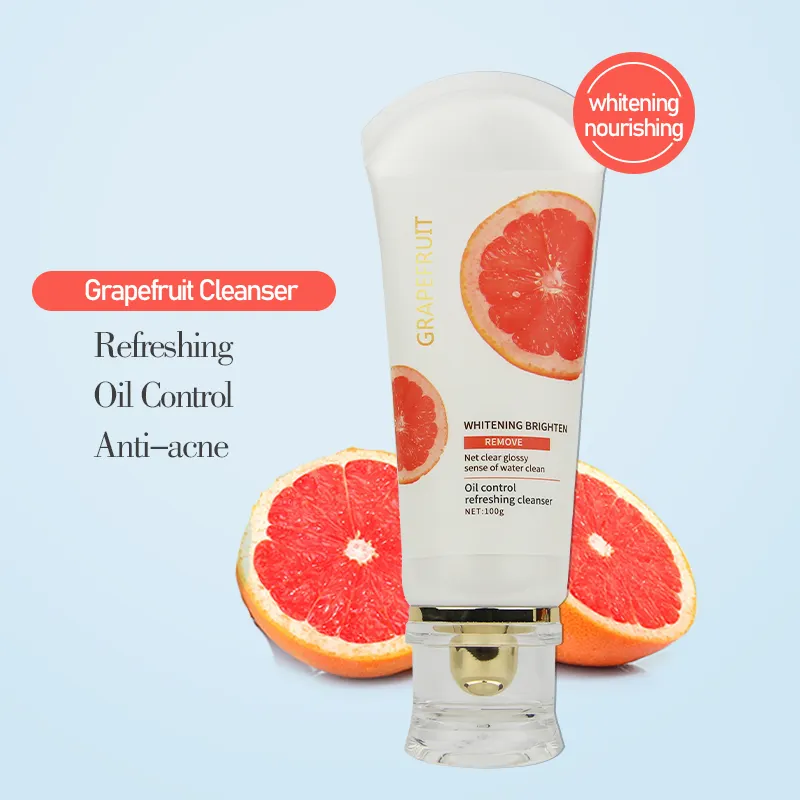 Грейпфрут, оптовая продажа, частная этикетка, органическое очищающее средство для влаги, растительное аминокислотное масло, контроль контроля, очищающее средство для лица