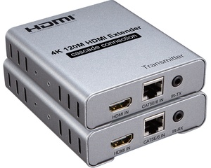 120M <span class=keywords><strong>HD</strong></span> HDTV genişletici kaskad bağlantı 4K Via Cat5e/6 CAT6 RJ45 Ethernet Lan ağı kart kablosu verici alıcı TX RX W/ IR