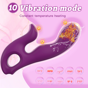 Yove महिलाओं के दोहरे सिर हैंडहेल्ड तरल सिलिकॉन एब्स हीटिंग योनि वाइब्रेटर डिल्डो ipx65 वाटरप्रूफ 10 स्पीड g-स्पॉट खरगोश - Product Image 3