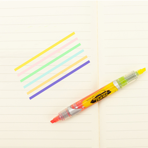 Aihao punta a scalpello bicolore multicolore 2 in 1 evidenziatori personalizzati penna cancelleria - Product Image 3