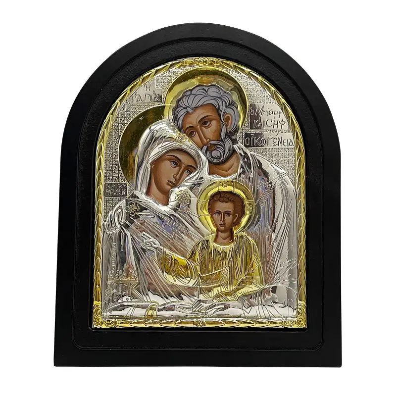 HT decorazione icone religiose in metallo decorazione della chiesa icona ortodossa di tutta la famiglia per i regali