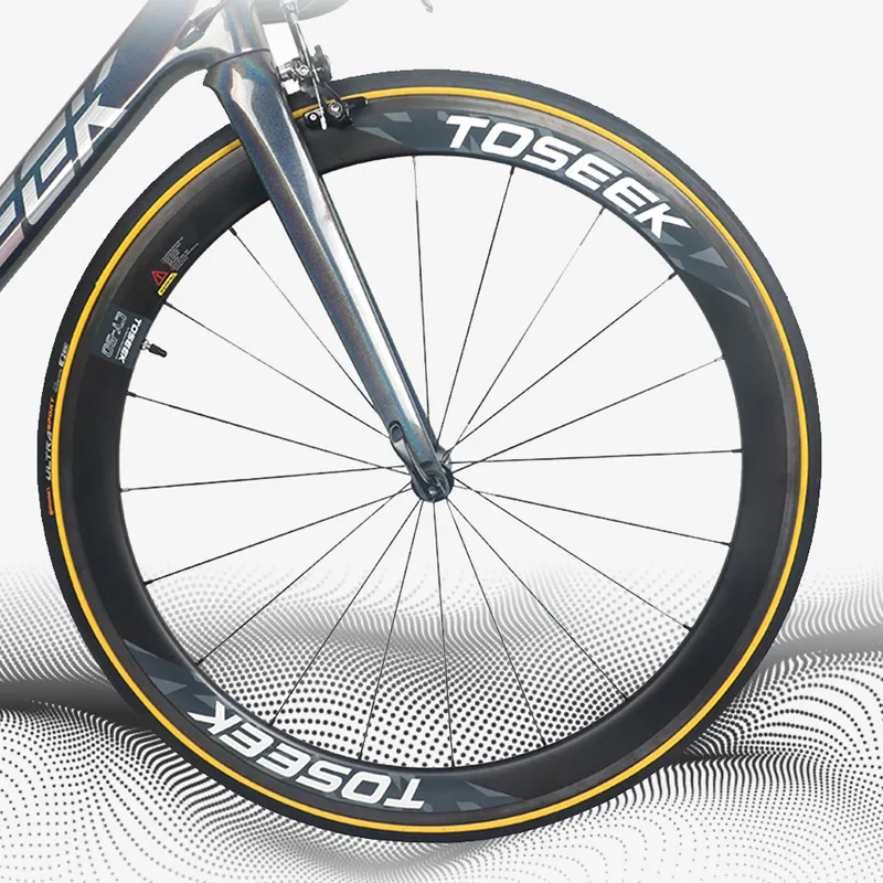 TOSEEK 고품질 탄소 림 38mm 45mm 50mmRoad 자전거 경주 탄소 바퀴 V 브레이크/디스크 브레이크 700c 도로 자전거 Wheelset