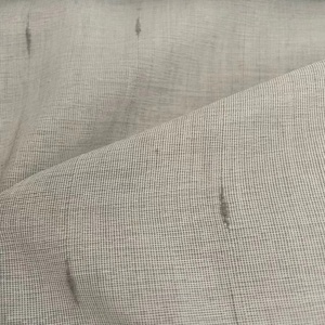 优雅纹理亚麻白色灰色薄纱涤纶面料，用于窗户滤光窗帘 - Product Image 4