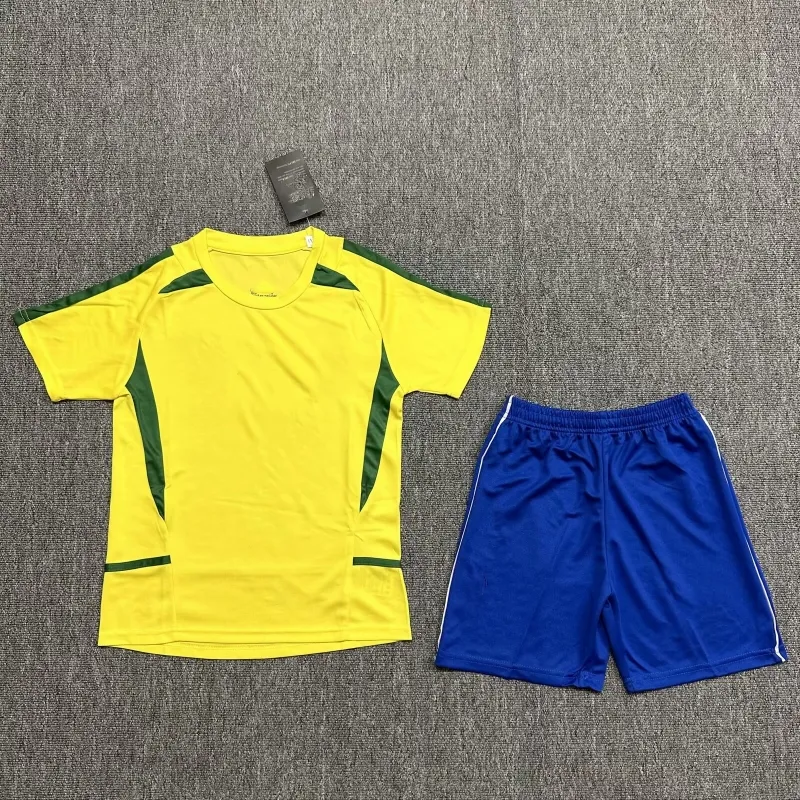 Ropa de equipo de fútbol de Brasil, ropa de fútbol para niños, ropa de entrenamiento Vintage para niños, Conjunto de camiseta de fútbol para casa