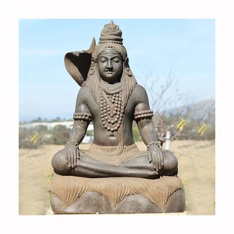 卸売カスタム等身大白い大理石座っている主シヴァ像ヒンドゥー教の神像