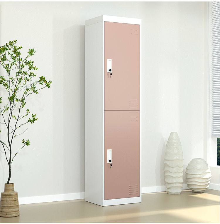 2 Doors Metal Locker Cabinet Vertical Standing With Hanger 1
