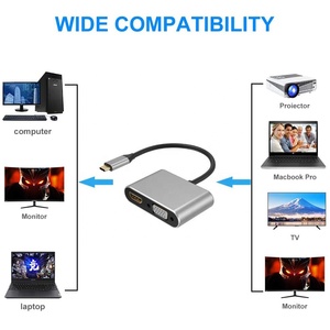 Piezas de accesorios de uso común, hub usb C macho a HDMI VGA hembra, Adaptador tipo c a hdmi vga - Product Image 4