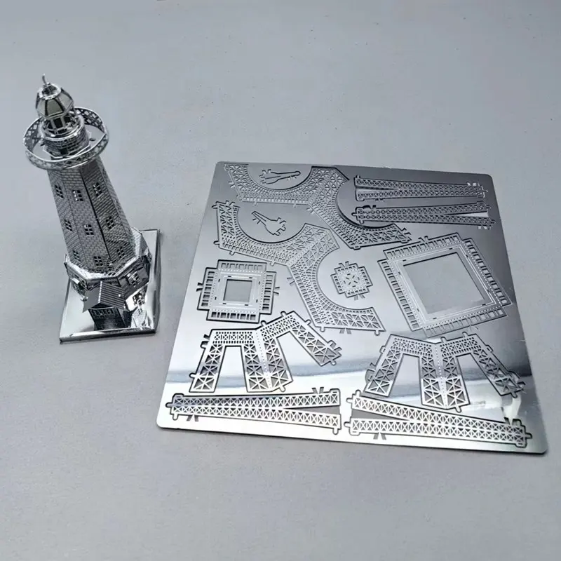 Photochemical Etching Metal Puzzle rakitan, seri bangunan 3d Puzzle logam Model