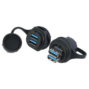 Lshitech ขั้วต่อ USB 2.0 3.0กันน้ำช่อง IP67ตัวเมียคู่ช่องเสียบหัว - Product Image 5