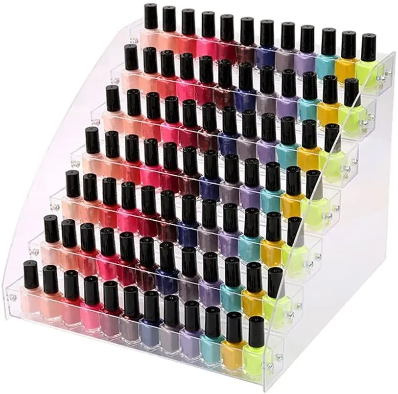 7 Tiers Essential Oils Nail Polish Rack Acrylic Lipstick Holder Display Stands Dropper Bottle Organizers Wide Tall Dresser Balls