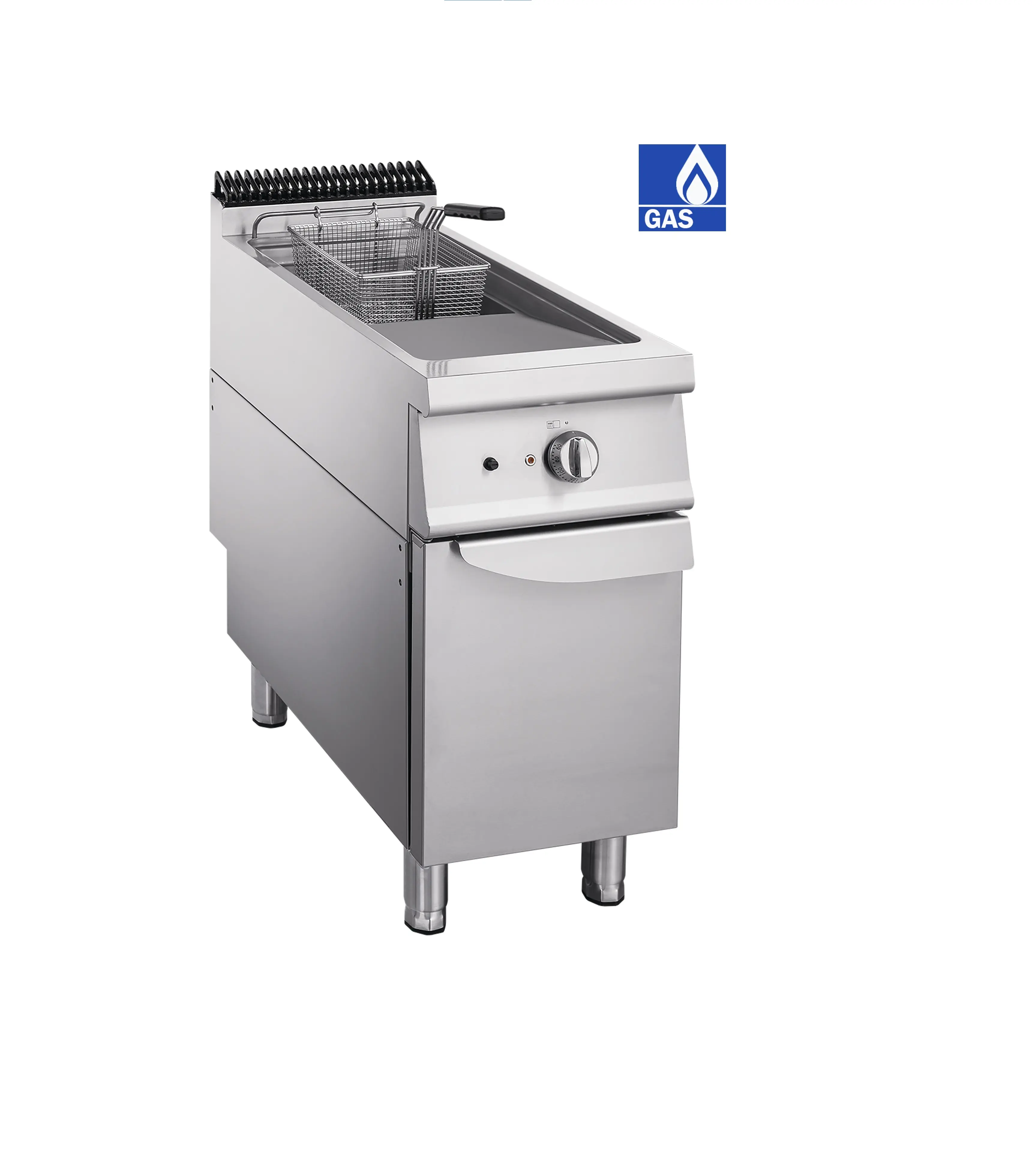 2023 Commercial CE Approved Standing 40L Double Basket Gas Professional Deep Fryer with Potato Chips Frying Machine