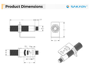 Salida analógica 4-20mA Distancia de detección 60-1000MM Reflexión difusa Sensor ultrasónico de metal Fábrica - Product Image 2