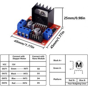 L298N DC Motor Driver Module for Smart Car Robot High Power Peltier Breadboard for <strong>Arduino</strong> <strong>Compatible</strong> Electronic <strong>Kit</strong>