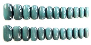 DY-70 tam kapak kare yanlış Nail İpuçları yüksek kalite yeşil kedi göz takma tırnak düz renk takma tırnak tutkal ile - Product Image 5