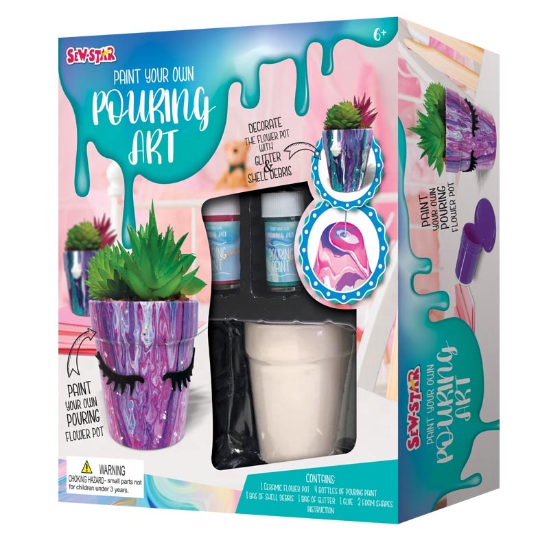 Fluid painting flower pot