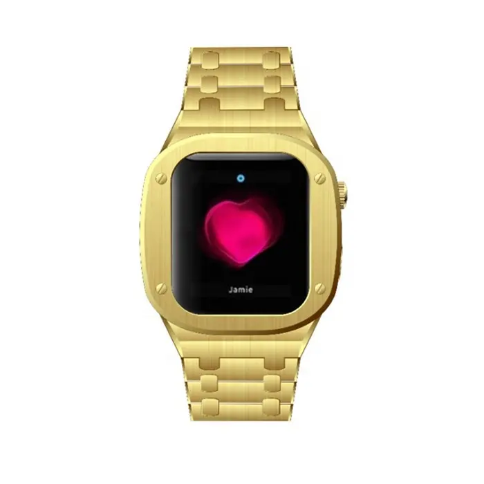 Custom Logo Premium Stainless Steel Silicone Apple Watch Iwatch Case