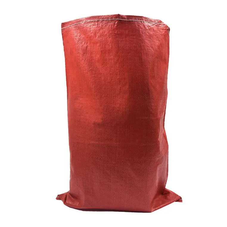 Sacos Costal De Polipropileno Rafia Sacos De Arroz Rojos Sac De Pommes De Terre Tissé PP Rouge 25Kg 100Kg