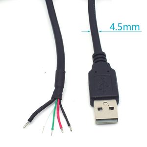 USB Pigtail 5 tel, 1M/3.3FT USB 2.0 erkek 5Pin çıplak kablo Pigtail açık uç uzatma kabloları 5V 2A 5 Pigtail tel bağlayıcı - Product Image 1