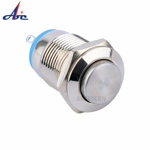 Testa a filo alta da 12mm 1NO funzione momentanea interruttore a pulsante in metallo interruttore a pulsante impermeabile - Product Image 1