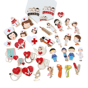 Yunlv phim hoạt hình trâm cài, bác sĩ và y tá chân y tế, dầu nhỏ giọt Khăn lụa khóa, phù hiệu phụ kiện khác AR - Product Image 1