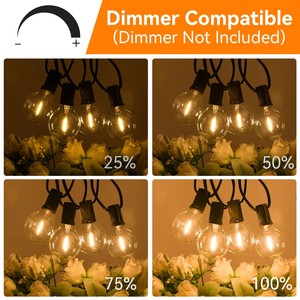 Cadena de luces para exteriores de 53,2 pies, cadena de luces <span class=keywords><strong>LED</strong></span> G40 para festivales con 30 bombillas transparentes inastillables, cadena de luces <span class=keywords><strong>LED</strong></span> de globo impermeable - Product Image 5