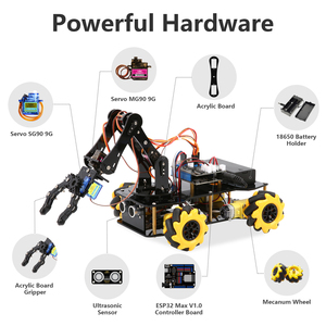 ACEBOTT ESP32 Roboterarm Auto DIY Kit Smart Fernbedienung roboter STEM Education Programming Coding Lernspiel zeug für Arduino