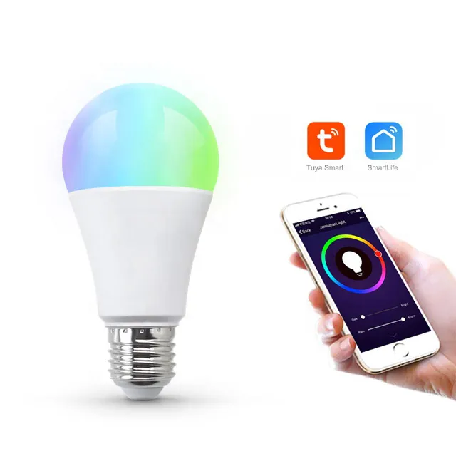 Musica beats Tuya Smart WiFi ZigBee E27 A60 RGB lampadina musica altoparlante E27 12W lampada a LED 110-220V 9W 10W 15W 18W lampadina