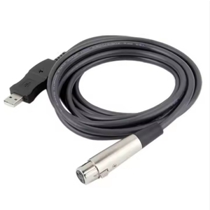 3M USB 2.0至XLR电缆USB公头至XLR 3针母麦克风电缆适配器USB2.0麦克风链接音频转换器