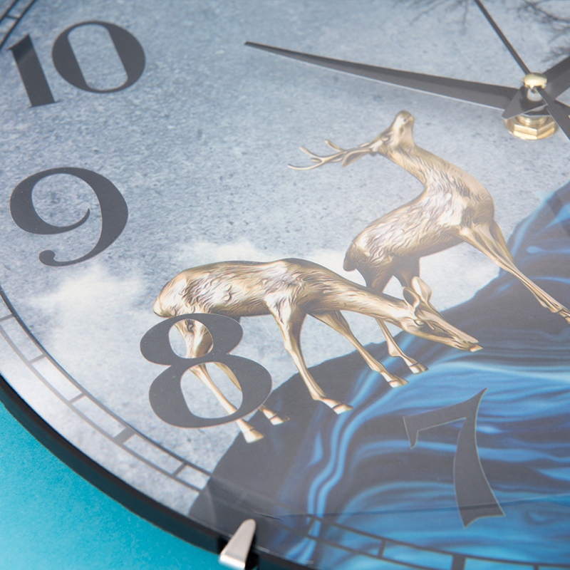 Concave and convex glass wall clock elk clock face 12 inch