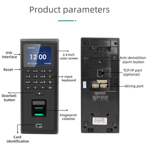 Sistema de control de Acceso a puerta inteligente, kit de teclado 125, reloj de tiempo del usuario, huella dactilar, RFID, 1000 Khz, TCP/IP - Product Image 3