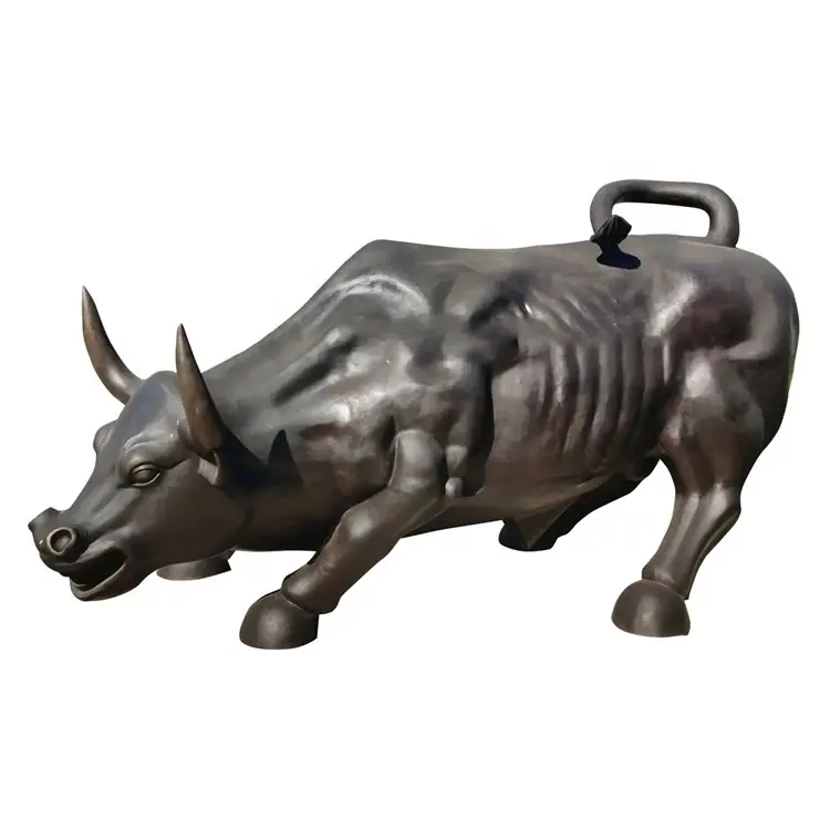 Grandi statue di toro in ottone statue di ottone all'aperto scultura animale per la vendita parete street bull statua