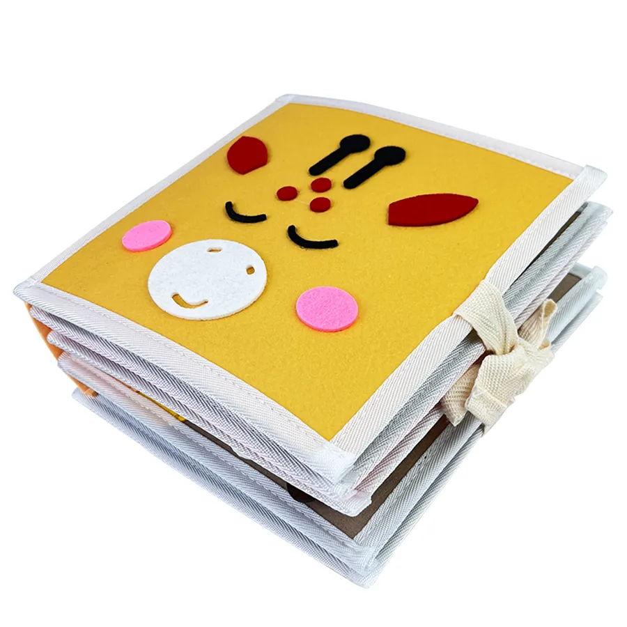 Livro de feltro para crianças, brinquedo educativo montessori em tecido 3D, livro sensorial de pano macio e tranquilo, livro de feltro para crianças