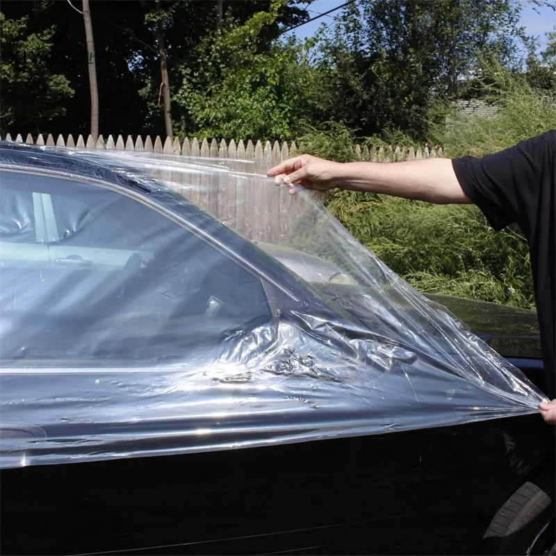 Araç camı için yeni tasarım çizik önleme şeffaf şeffaf plastik polietilen film