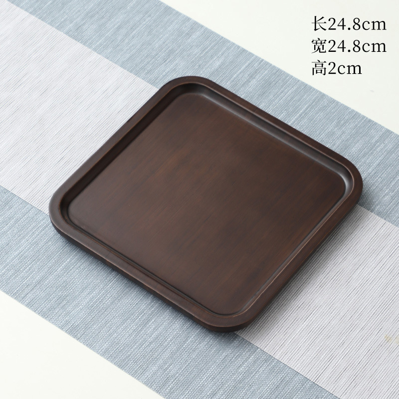 116 25*25*2 Walnut-colored Square Carved Plate