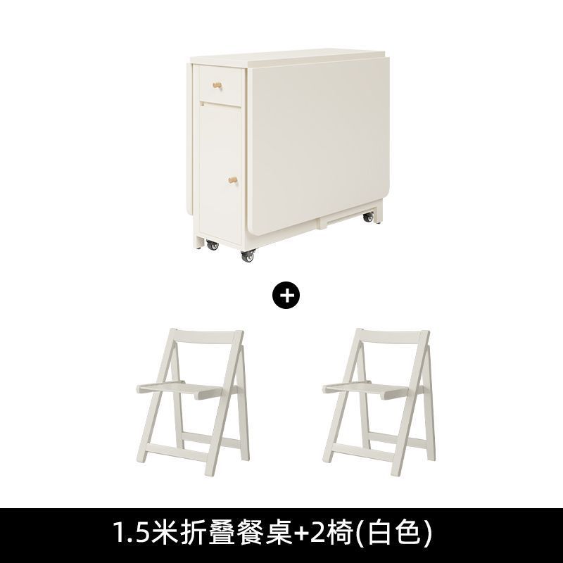 15m folding dining table 2 chairs-white