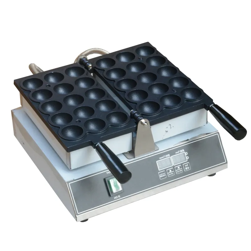Peralatan makanan ringan komersial mesin pembuat wafel bola gelembung elektrik pembuat wafel bentuk bola kontrol tampilan Digital