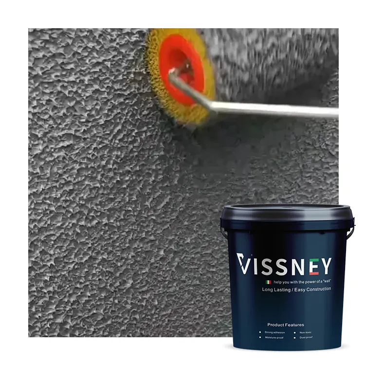 Vissney cat seni elastis tekstur cat disikat, dinding dalam dan luar menghilangkan tekstur partikel lumpur Diatom