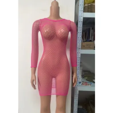 New Models Burst Models Europe And The United States Swimming Costume Sexy Mesh Dress Hollow Mesh