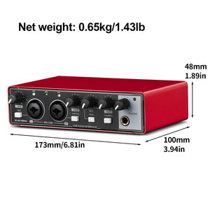 Chuyên Nghiệp MD22 USB Giao Diện Âm Thanh Bên Ngoài Card Âm Thanh Cho Ghi Âm Phòng Thu Cho Có Dây Microphone PC Guitar - Product Image 2