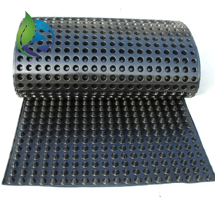 HDPE nouveaux matériaux de construction de bâtiments légers système de toit fossette bande de drainage en plastique panneau de feuille