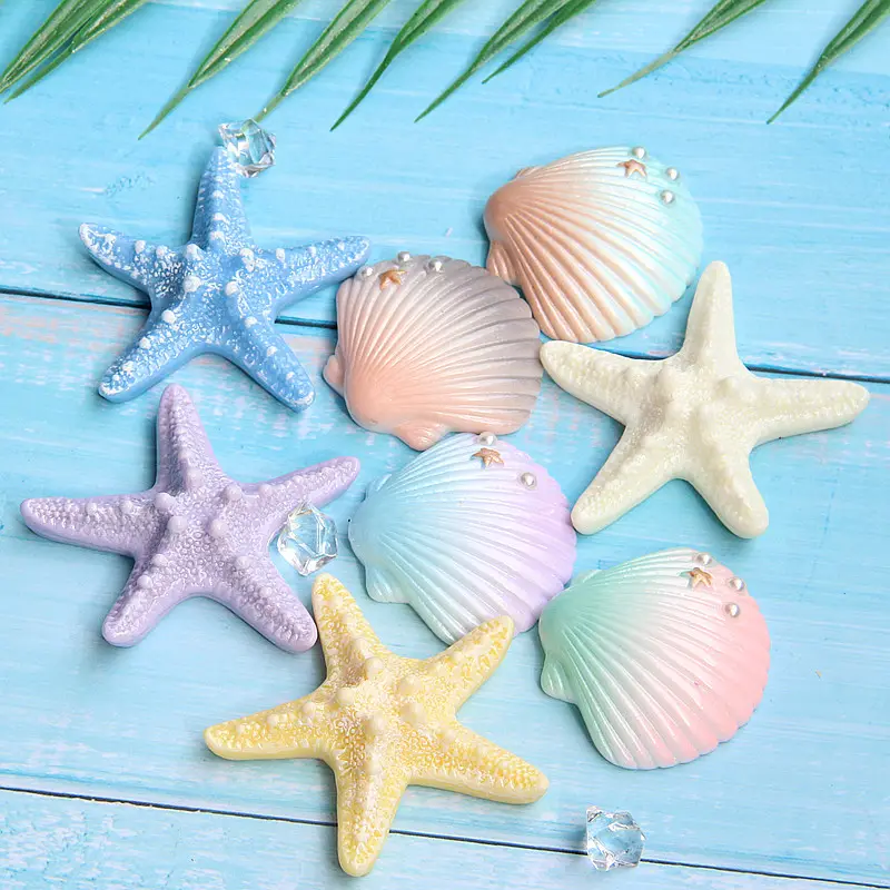 Desenhos animados personalizados bonito simulação shell Starfish mini estilo usual pingente DIY resina jóias chaquiras para hacer collares charme