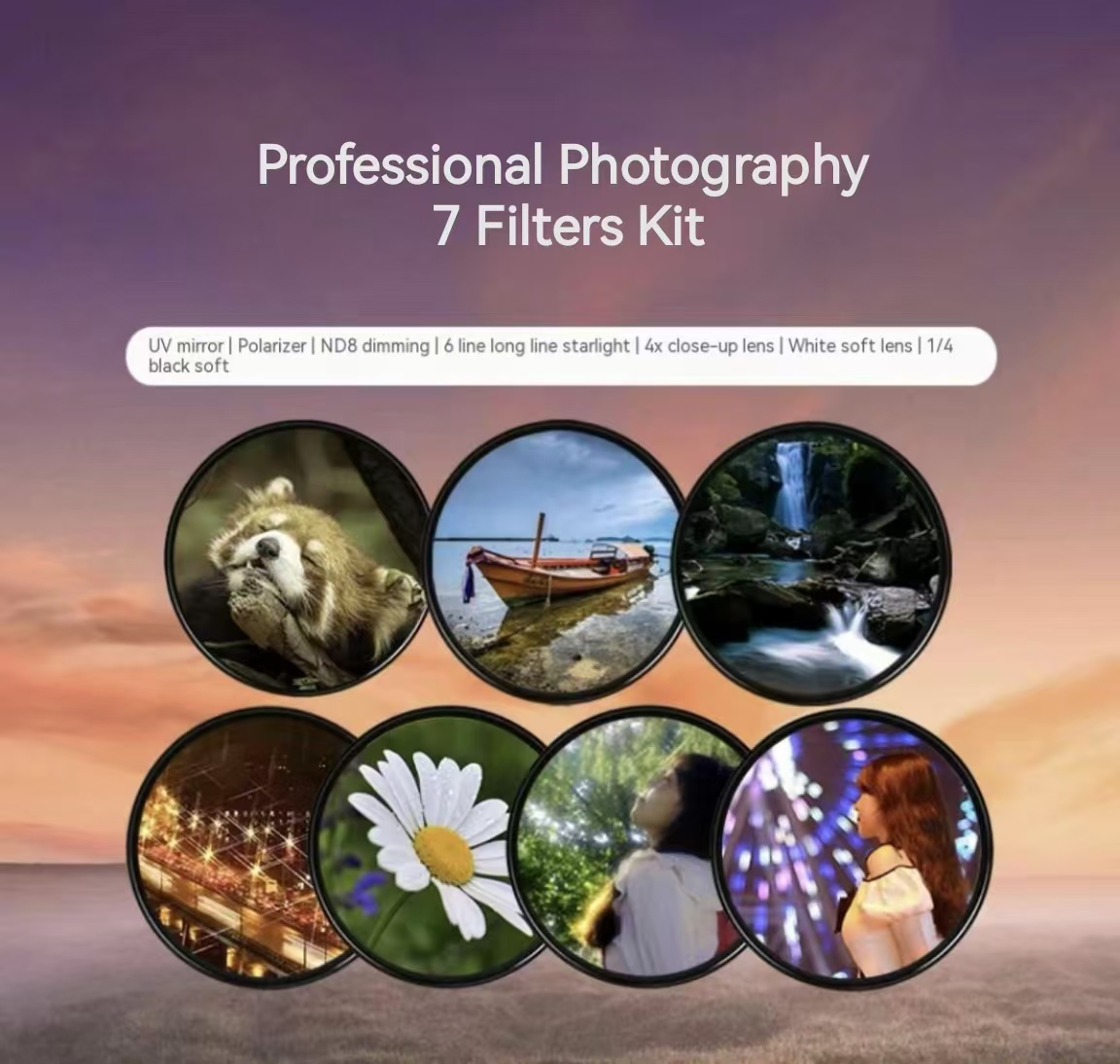 Black - 67mm 7 filters set
