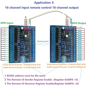 16DI-16DO DC 9 V 12 V 24 V RS485 Modbus RTU Ferngesteuertes IO-Board-Schalter Eingang-Ausgang-Modul für Touch Panel PLC Relais LED - Product Image 4