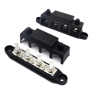4 Way Power Distribution Terminals Block <strong>Busbar</strong> 48V <strong>250A</strong> Terminal Block Stud Bus Bar With Cover - Product Image 2