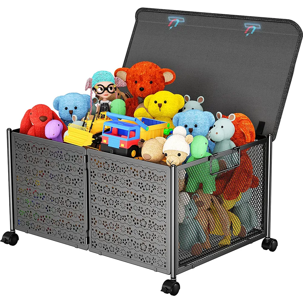 Faltbare Tierspielzeug-Aufbewahrung sbox Oxford Cube Chest Basket Organizer PP-Material-Aufbewahrung sbox mit Deckel rädern für Kinder Kinder